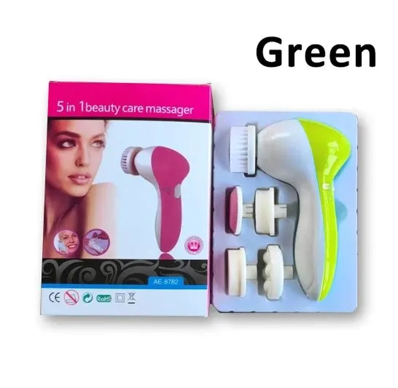 Electric 5 in 1 Facial Brush Facial Massage Spa Skin Instrument Vacuum Pore Cleaner Meter Blackhead Cleaning Cleanser Tools