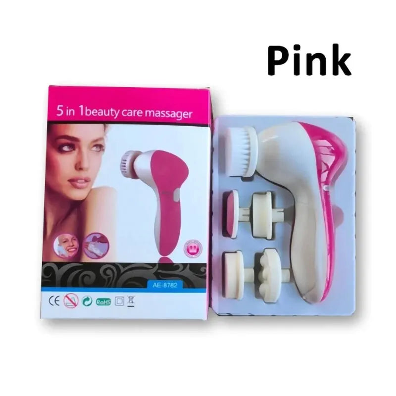 Electric 5 in 1 Facial Brush Facial Massage Spa Skin Instrument Vacuum Pore Cleaner Meter Blackhead Cleaning Cleanser Tools