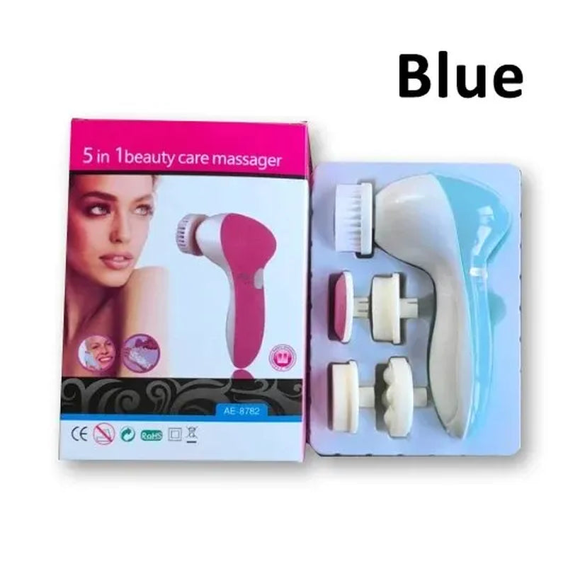 Electric 5 in 1 Facial Brush Facial Massage Spa Skin Instrument Vacuum Pore Cleaner Meter Blackhead Cleaning Cleanser Tools
