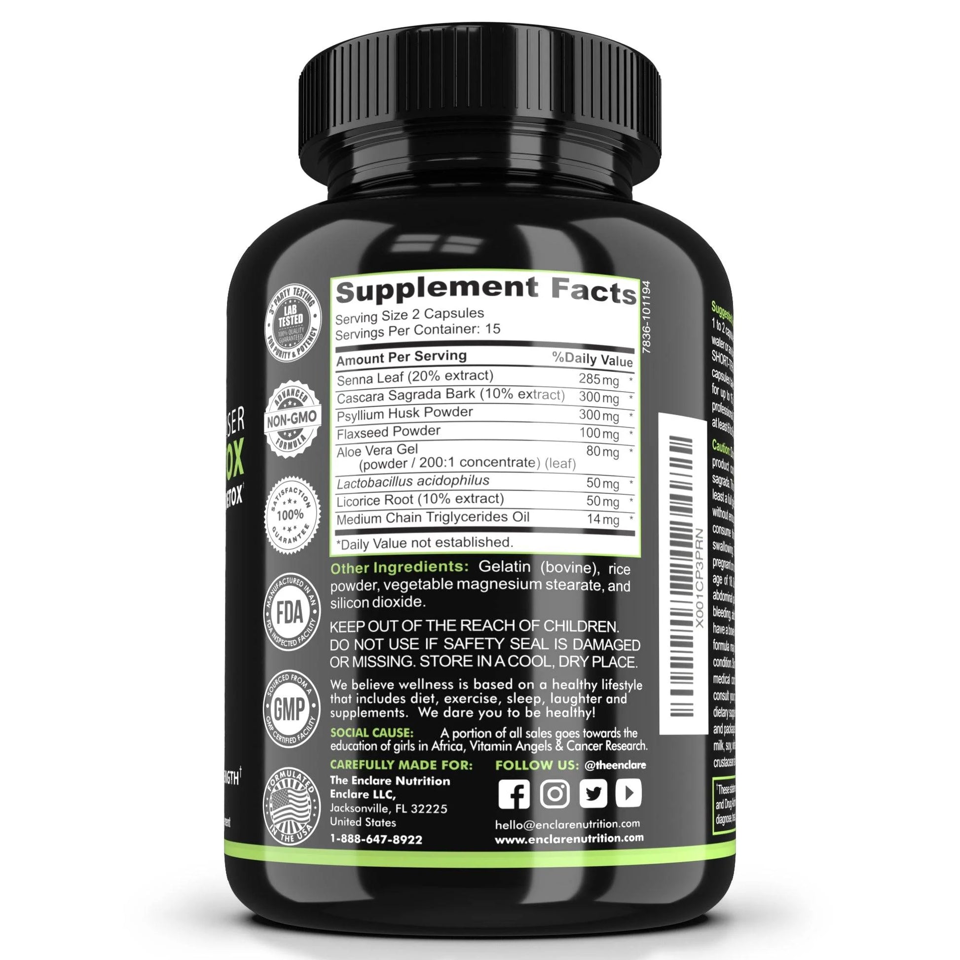 15-Day Colon Cleanse Detox for Weight Loss, Metabolism Booster, 30Ct with Box