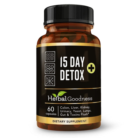 15 Day Detox Capsules - Detox Cleanse Probiotics for Women and Men, Gut & Colon Cleanser Supplement, Senna Leaf, 60Ct -